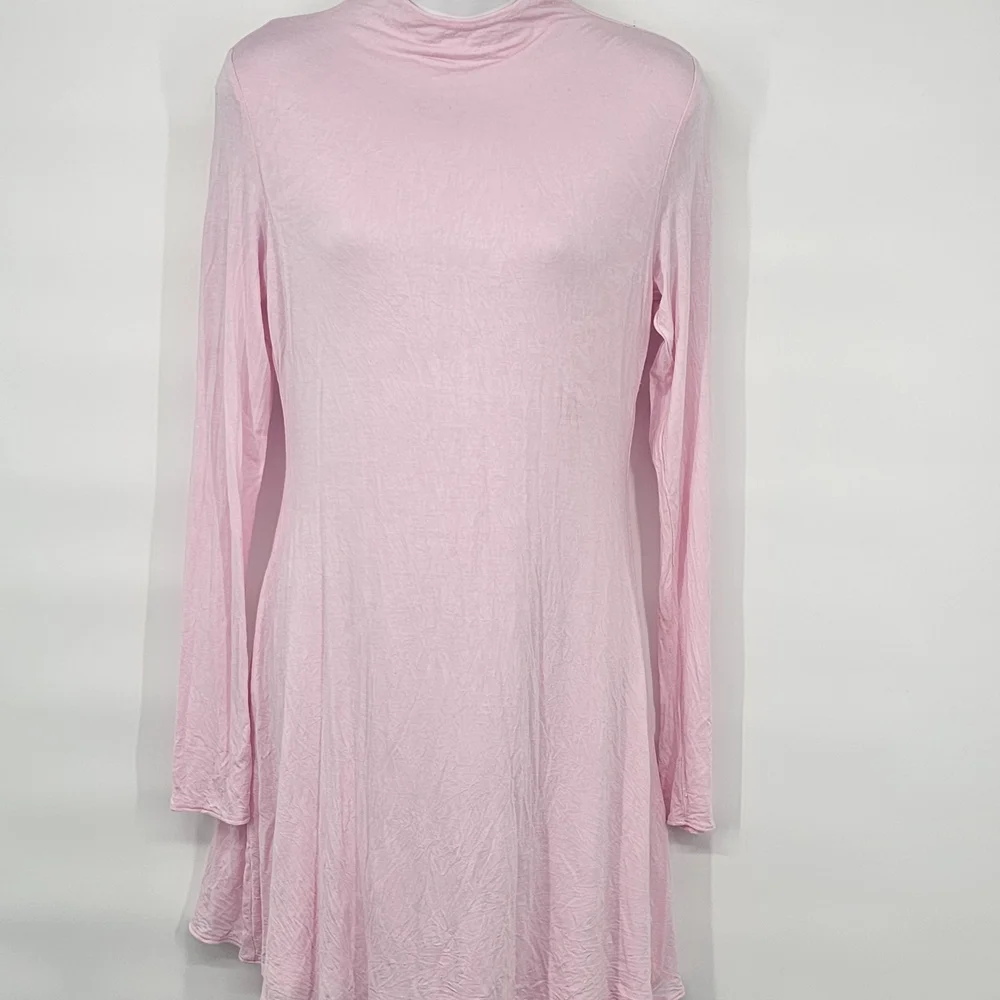 naked wardrobe Baby Pink Long Sleeve Swing Dress